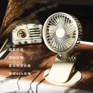 Retro Table Clip Fan 2024 Dormitory Office Desktop Fixed usb Charging Silent Desktop Small Fan