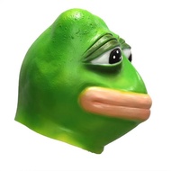 New Halloween Latex Animal Headgear Lone Oligo Frog Funny Mask Frog Headgear Video Shooting Props#An