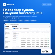 Phone Shop POS System | IMEI Stock Buy-In Sell & Trade-In Receipts for Used Phone Kedai Handphone | 