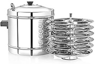 100% Stainless Steel Idli Cooker Steamer // FREE Stainless Steel 6 Plates idli Stand To Bake 24 Deli