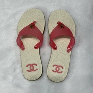 CHANEL 米粉色沙灘拖鞋