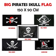 Pirate skull flag pirate skull jolly roger large size