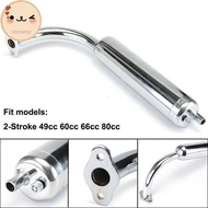 Chee Chrome Muffler Exhaust  2-Stroke Motorized Bicycle Bike 49cc 60cc 66cc 80cc EN