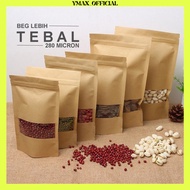 10pcs Kraft Paper Ziplock Bag / 牛皮自封袋子 / Food Packaging Ziplock Bag / 褐色牛皮食品包装袋 / Brown Paper Ziploc