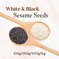 WHITE BLACK SESAME SEEDS 100G 500G 1KG / BIJI BIJAN HITAM  / BIJI BIJAN PUTIH