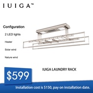 IUIGAs High end premium automatic laundry rack system WITH 2 LED lights/ heater/solar wind/nature wi