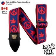 ERNIE BALL® P04698 Red And Blue Peace Love Dove Jacquard Strap สายสะพายกีตาร์ 3in1 ลวดลายศิลปะ สำหรั