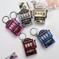 Mini Fruit Machine Keychain Pendant Slot Machine Game Tiger Slot Machine Small Ornament Lucky Draw P