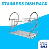2 Layer Dish Rack Stainless Steel Dish Drainer Kitchen Shelves Storage Rack