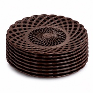 Woven Patterned Plastic Rattan Plates 1 Dozen, 3 Dozen, 5 Dozen