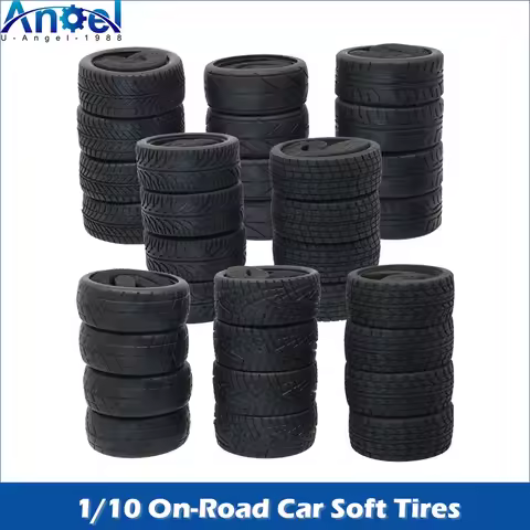 4pcs 1/10 On-Road Car Soft Tires 65MM High Grip Rubber Tyre Hot Melt Tire For HSP Tamiya HPI Kyosho 