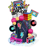 20 PCS 80s 90s Cake Toppers Retro Hip Hop Cake Decorations for Born in the 80's 90’s Decade Throwbac