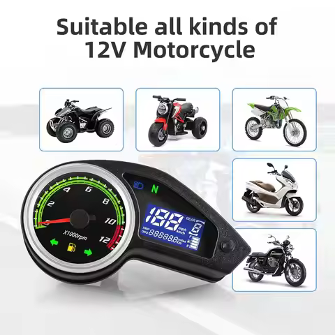Motorcycle Speedometer Tachometer Multifunction LCD Digital Instrument For Honda Off Road XR150 XR15