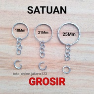 GANTUNGAN 25 mm serrated key chain ring. 2.5 Cm uk key chain ring. Bonus locking ring