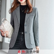 RYRYSTYLE แจ็คเก็ตชุดมีสีกาแฟขั้นสูงสำหรับผู้หญิงแฟชั่นใหม่และสไตล์ลำลองที่มีลายตารางหมากรุกชุดสูทผู