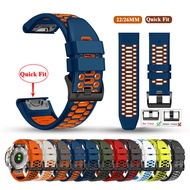 26mm 22mm Waterproof Silicone Strap Sports Wristband Replace Quick Fit Band For Garmin Fenix 7 7X Pro 6 6X 5 5X Plus 3 HR Instinct 2 2X