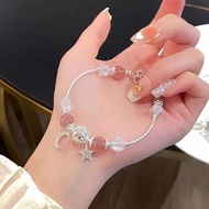 Gelang sungai bintang batu bulan Kristal stroberi yang manis Liontin bintang bulan Bracelet Fashion