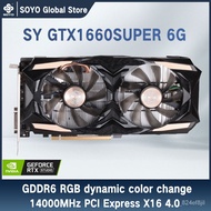 SOYO New GeForce GTX 1660 Super 6G Graphic Card NVIDIA GDDR6 GPU Video Gaming 12nm RGB LED PCIE Mini