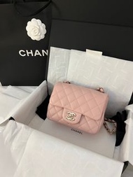 Chanel Classic Mini Flap粉紅色方胖子