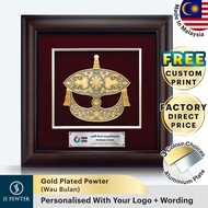 (JS Pewter) Corporate VIP Frame 16"x16" Gold Plated PEWTER | High Quality Gift Box | Wau Bulan | Pre
