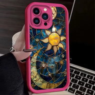 【A CUTE】 Aesthetic Print Sun & Moon Case For iPhone 16 15 14 13 11 12 Pro Max X XS X S Max XR SE 202