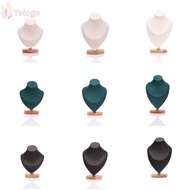 YOLOGO Necklace Display Rack, Suede Wooden Jewelry Storage Rack,  Show  Display Model Necklace