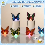 Lampu Malam Rama-rama 3D INS Berwarna-warni Bercahaya Random Color LED Light Wedding Party Light Dec
