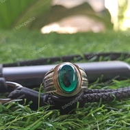 Bacan Doko Natural Totol Istimewa Batu Asli Bacan Kristal Ring Alpaka