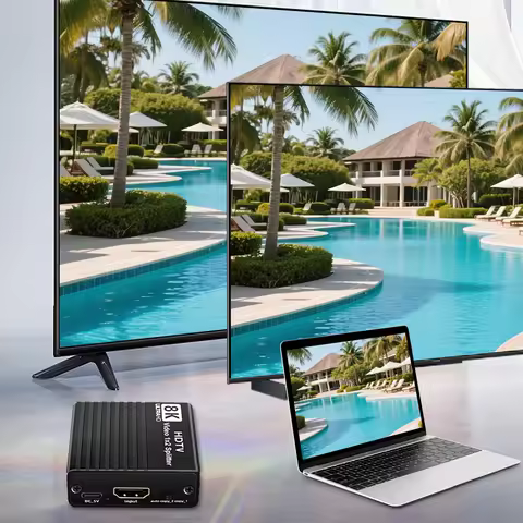 8K HDTV 1X2 Splitter 8K60hz/4K120hz/1080P240hz Duplicate/Mirror Splitter HDMI-Compatible 1 To 2 Spli