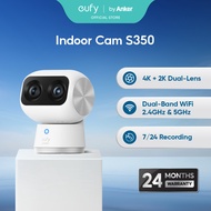eufy Security Indoor Cam S350 Dual Cameras 4K UHD Resolution with 8x Zoom and 360° PTZ Human and Pet