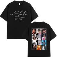 Die Ayliva Album Tour 2026 Grafik T-Shirt Lelaki Wanita Fesyen Vintaj Kapas Besar T-Shirt Pakaian Ka