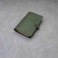 手帳 筆記本 牛皮 A6 手札 客製禮物 抹茶綠 活頁