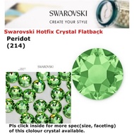 Swarovski Hotfix Crystal Flatback Elements Batu Tampal/Iron on Crystal (Peridot 214)