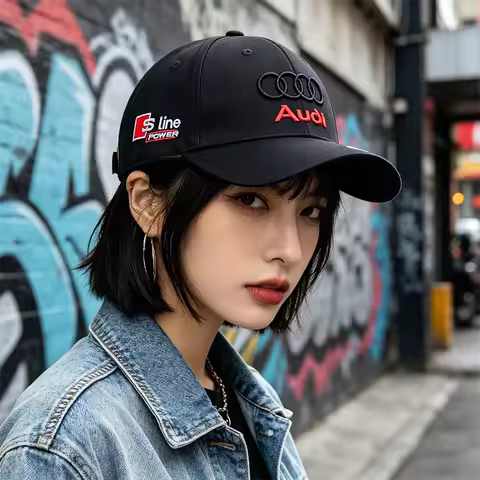 Leisure Car Logo Cotton Adjustable Baseball Hat Valve Cap For Audi Sline A6 C5 C6 C7 C8 A4 B5 B6 B7 