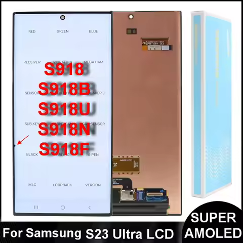 6.8" Dynamic AMOLED S918 Screen For Samsung S23 Ultra 5G LCD SM-S918B SM-S918B/DS S918U Display Touc