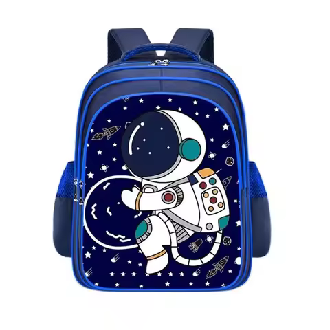 Spaceman Print Kids Backpack Orthopedic Rucksack Astronaut Boy Backpack Bagpack Mochila Reflective D