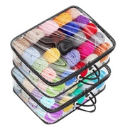 3 Pack Clear Yarn Storage Bags Yarn Storage Organizer Tote Bag for Knitting Needles Crochet Hooks Ya