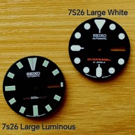 7S26 Large Seiko Divers Dial Replacement Luminous / White