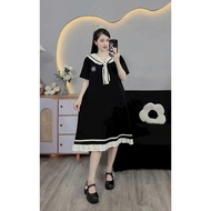 Gown Dress Summer Gown Short Sleeve Sailor Collar Loose Format Soft Umi Fabric Cute Down Shape For G