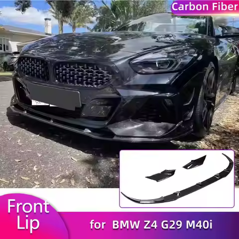 Carbon Fiber Front Bumper Lip Spoiler for BMW Z4 G29 M40i Convertible 2-Door 2017-2020 Car Front Lip