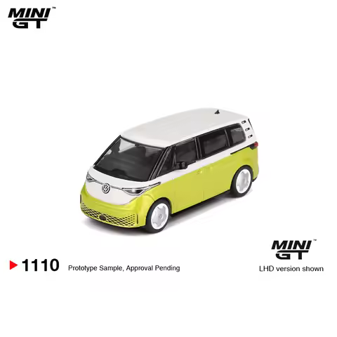 PreSale MiniGT 1：64 Diecast MniCar Volkswagen ID.Buzz Candy White / Pomelo Yellow Alloy Diecast Car 
