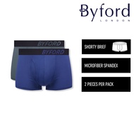 Byford Seluar Dalam Lelaki | (2 Pcs) Byford Mens Microfiber Spandex Shorty Brief Underwear Assorted 