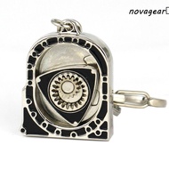 NOVAGEAR​ Automotive Engine Rotary Keyring, Zinc Alloy Mechanical Spinning Rotor Keychain, Bag Ornam