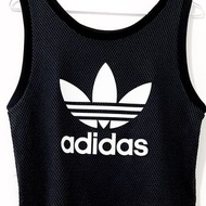 ADIDAS ORIGINALS EQT TANK TOP 經典復古 三葉草 LOGO 運動 休閒 球衣 籃球背心 透氣 無袖 洞洞 前短 後長 剪裁 女版 黑配色 34號 BP5122 CLT-W TP0-22