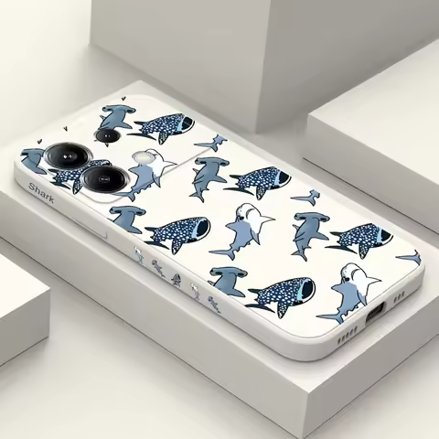Spot Shark Phone Case For Xiaomi Poco F7 X7 X6 F6 M6 M5 M5S F5 X5 F4 X4 M4 F3 M3 X3 Pro 4G 5G GT Sil