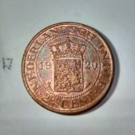 uang kuno koin jaman belanda benggol 1920 detail cakep rainbow