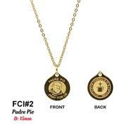 Hypoallergenic 18k golden Stainless Steel Padre Pio necklace for adult & kids (FCI#2)