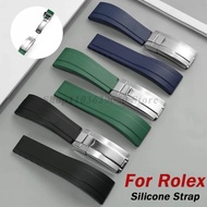 Tali Silikon 20mm untuk Rolex GMT Daytona Submariner Menyelam Gesper Keluli Tahan Karat Lelaki Wanit