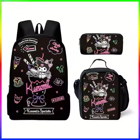 Sanrio Kuromi Backpack Sanrio Backpack Pencil Bag Student School Bag Primary and Middle kawaii Carto