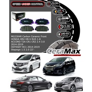 Ceramax HONDA HRV HR-V RU5 1.8 ACCORD T2A CR1 CR2 Stepwagon 1.5 2.0 Carbon Front Brake pad MG2304R